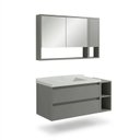 Ver imagem 2 de Conjunto Gabinete para Banheiro Suspenso com Cuba e Espelheira com Nichos em MDF 102cm Prime Yescasa Cimento Cinza