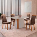 Ver imagem 7 de Mesa de Jantar Isadora 120cm Tampo MDF Vidro Canto Copo com 4 Cadeiras Lorena