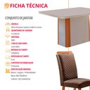 Ver imagem 2 de Mesa de Jantar Isadora 120cm Tampo MDF Vidro Canto Copo com 4 Cadeiras Lorena