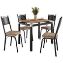 Ver imagem 2 de Conjunto Mesa de Jantar Tubular com 4 Cadeiras Malva Tampo Bp 91x68cm 151 Preto Fosco Assento Rattan
