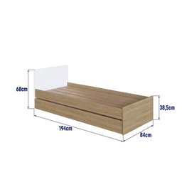 Berço Cama Multifuncional + Cama Auxiliar sem Colchão Linha Bb Aveirooak/branco Bb023 Completa Móvei - 9