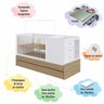 Berço para Quarto Infantil 2 em 1 com Cama Auxiliar 194 Cm Cor:aveiro Oak com Branco - 5
