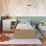 Berço para Quarto Infantil 2 em 1 com Cama Auxiliar 194 Cm Cor:aveiro Oak com Branco - 3