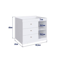 Berço Cama Multifuncional + Cama Auxiliar sem Colchão Linha Bb Aveirooak/branco Bb023 Completa Móvei - 2