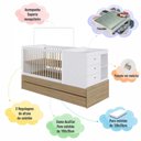 Ver mais imagens de Berço Cama Multifuncional Evolutivo com Cama Auxiliar e Cômoda Marrom/Branco - Completa Móveis