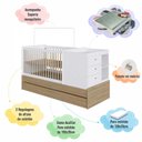 Ver imagem 5 de Berço para Quarto Infantil 2 em 1 com Cama Auxiliar 194 cm Cor:Aveiro Oak com Branco