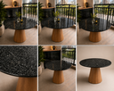 Ver imagem 2 de Mesa de Jantar Cone Freijó - Redonda 70cm - Mármore São Gabriel