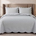 Ver imagem 2 de Kit Cobre Leito Mosaico Queen Percal 300 Fios Colcha Matelassê Alto Relevo 3 Peças Cinza