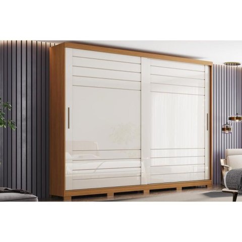 Guarda Roupa Casal Cayman 2 Portas Cinamomo/Off White Henn