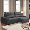 Ver imagem 1 de Sofá Retrátil e Reclinável 5 Lugares 300cm Veludo Antonella Adonai Estofados