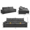 Ver imagem 3 de Sofá Retrátil e Reclinável 5 Lugares 300cm Veludo Antonella Adonai Estofados