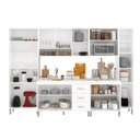 Ver imagem 6 de Armário de Cozinha Modulada Completa Viena 15 Portas 3 Gavetas 295cm Branco Fidelita Móveis