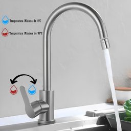 Torneira de Banheiro Cozinha Lavabo Luxo Gourmet Lavatorio Lavabo com Função Misturador Monocomando - 3