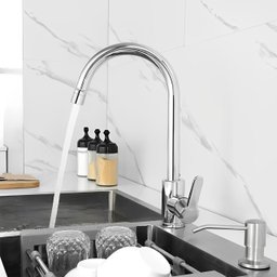 Torneira de Banheiro Cozinha Lavabo Luxo Gourmet Lavatorio Lavabo com Função Misturador Monocomando - 4