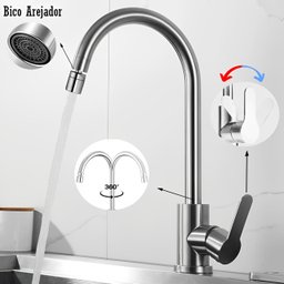 Torneira de Banheiro Cozinha Lavabo Luxo Gourmet Lavatorio Lavabo com Função Misturador Monocomando - 2