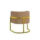 Ver imagem 4 de Kit 6 Cadeiras Poltrona Lua Veludo Gold Balaqui Capuccino