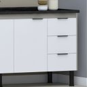 Ver imagem 3 de Gabinete Cozinha 3 Gavetas Armário 100% MDF Multiuso 174cm:Madeirado/Branco