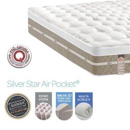Colchão Casal Castor Silver Star Air One Face Pocket 138x188x32 - 2