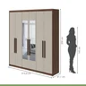Guarda-Roupa Casal com Espelho 6 Portas Libra - 4