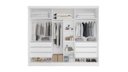 Ver imagem 2 de Guarda-roupa 3 portas espelhadas MDF 6 gavetas - Bergamo-Branco - Bianchi Móveis