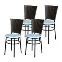 Ver imagem 1 de 4 Cadeiras Preta para Mesa Hawai Marrom Assento Floral:floral Gelo