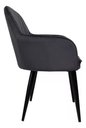 Ver imagem 4 de Kit 2 Cadeira Poltrona Vintage Eames em Tecido Veludo Preto:Veludo Preto/Preto/Listras