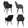 Kit 2 Cadeira Poltrona Vintage Eames em Tecido Veludo Preto:veludo Preto/preto/listras - 5