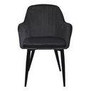Ver mais imagens de Kit 2 Cadeira Poltrona Vintage Eames em Tecido Veludo Preto:Veludo Preto/Preto/Listras