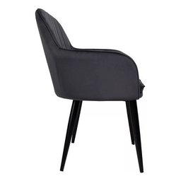 Kit 2 Cadeira Poltrona Vintage Eames em Tecido Veludo Preto:veludo Preto/preto/listras - 4