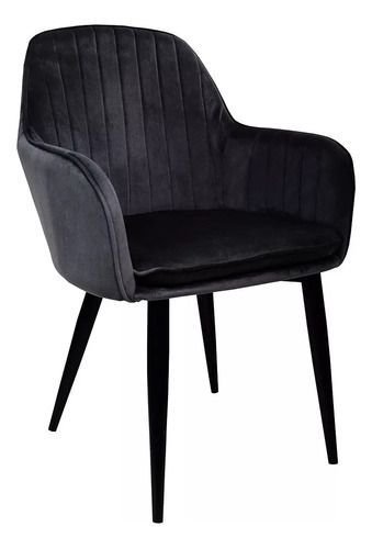 Kit 2 Cadeira Poltrona Vintage Eames em Tecido Veludo Preto:veludo Preto/preto/listras
