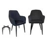 Kit 2 Cadeira Poltrona Vintage Eames em Tecido Veludo Preto:veludo Preto/preto/listras - 2