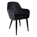 Ver imagem 2 de Kit 2 Cadeira Poltrona Vintage Eames em Tecido Veludo Preto:Veludo Preto/Preto/Listras