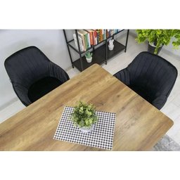 Kit 2 Cadeira Poltrona Vintage Eames em Tecido Veludo Preto:veludo Preto/preto/listras - 3