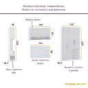 Ver imagem 5 de Guarda Roupa Dormitório Modulado Alpes Casal 1,58 m Queen - Roupeiro Luciane M04:Branco