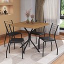 Ver imagem 1 de Conjunto de Mesa Completo com 4 Cadeiras Estofadas Cmc982prf Kappesberg Crome