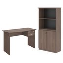Ver imagem 1 de Armário e Mesa de Computador Faroé Affara 2 Portas 2 Gavetas MDP 120cm Marrom
