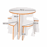 Conjunto Infantil Mesa com Quatro Bancos Friends Branco - 2