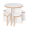 Conjunto Infantil Mesa com Quatro Bancos Friends Branco - 1