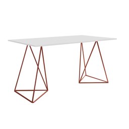 Escrivaninha Mesa Bela Vista Cobre e Tampo Branco - 2 Escrivaninha Mesa Bela Vista Cobre e Tampo Branco - 2