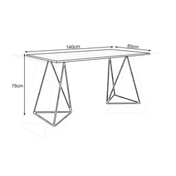 Escrivaninha Mesa Bela Vista Cobre e Tampo Branco - 3 Escrivaninha Mesa Bela Vista Cobre e Tampo Branco - 3