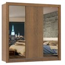 Ver imagem 2 de Guarda-Roupa Casal Madesa Lyon 3 Portas de Correr com Espelhos 2 Gavetas Rustic Cor:Rustic