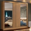 Ver imagem 1 de Guarda-Roupa Casal Madesa Lyon 3 Portas de Correr com Espelhos 2 Gavetas Rustic Cor:Rustic