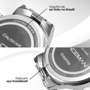 Ver imagem 6 de Relógio Caixa Aço Inox Prata Masculino Casual Presente Social Analógico Original