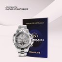 Ver imagem 4 de Relógio Caixa Aço Inox Prata Masculino Casual Presente Social Analógico Original
