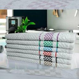 10 Panos de Prato Atoalhado Felpudo Premium 5 Azul 5 Marrom - 2