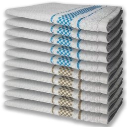 10 Panos de Prato Atoalhado Felpudo Premium 5 Azul 5 Marrom - 1