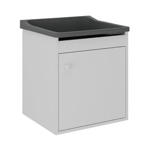 Tanque de Lavanderia 22 Lts + Gabinete Mdf Suspenso + Sifão Cor:cinza
