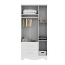 Ver imagem 2 de Armario Infantil Popy 3 Portas 2 Gavetas - Moveis Peroba Branco Brilho