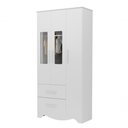 Ver imagem 1 de Armario Infantil Popy 3 Portas 2 Gavetas - Moveis Peroba Branco Brilho