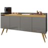 Aparador Cantinho Cafe 4 PT Pes Palito GO76 Cinza Mell MPRI - 1